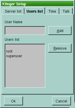 KFinger Setup Window