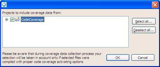 Select projects for Code Coverage